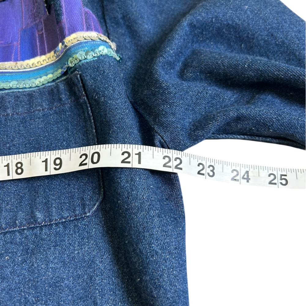 VTG‎ 80s/90s DECO Sport Hand-Painted Chicago Denim Blazer Sz 6/M Made in USA - Picture 16 of 17